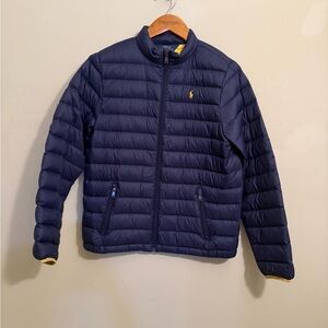 Polo Ralph Lauren Boys Down Puffer Jacket XL 18-20 Navy Packable Coat